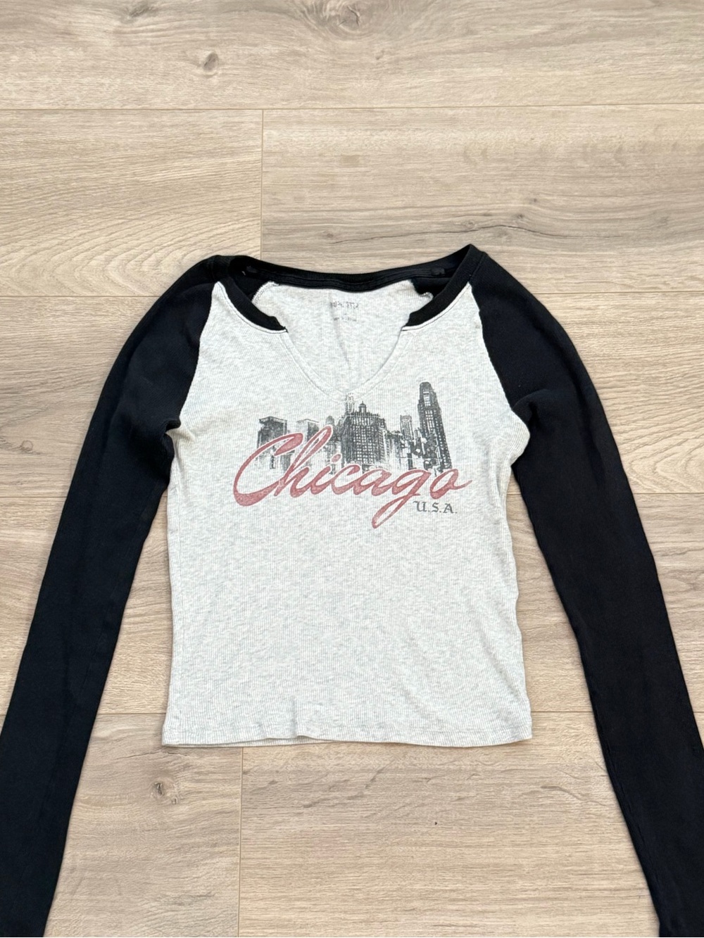 Chicago Long Sleeve Notch Top